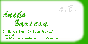 aniko baricsa business card